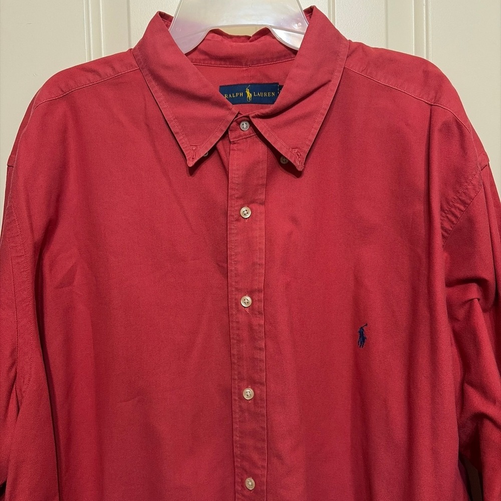 Polo Ralph Lauren Classic Fit Button Down Long SleeShirt Mens 2XB Big Red Preppy